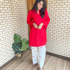 Cherry embroidered Farshi Salwar Suit Set