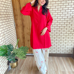 Cherry embroidered Farshi Salwar Suit Set