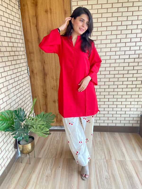 Cherry embroidered Farshi Salwar Suit Set