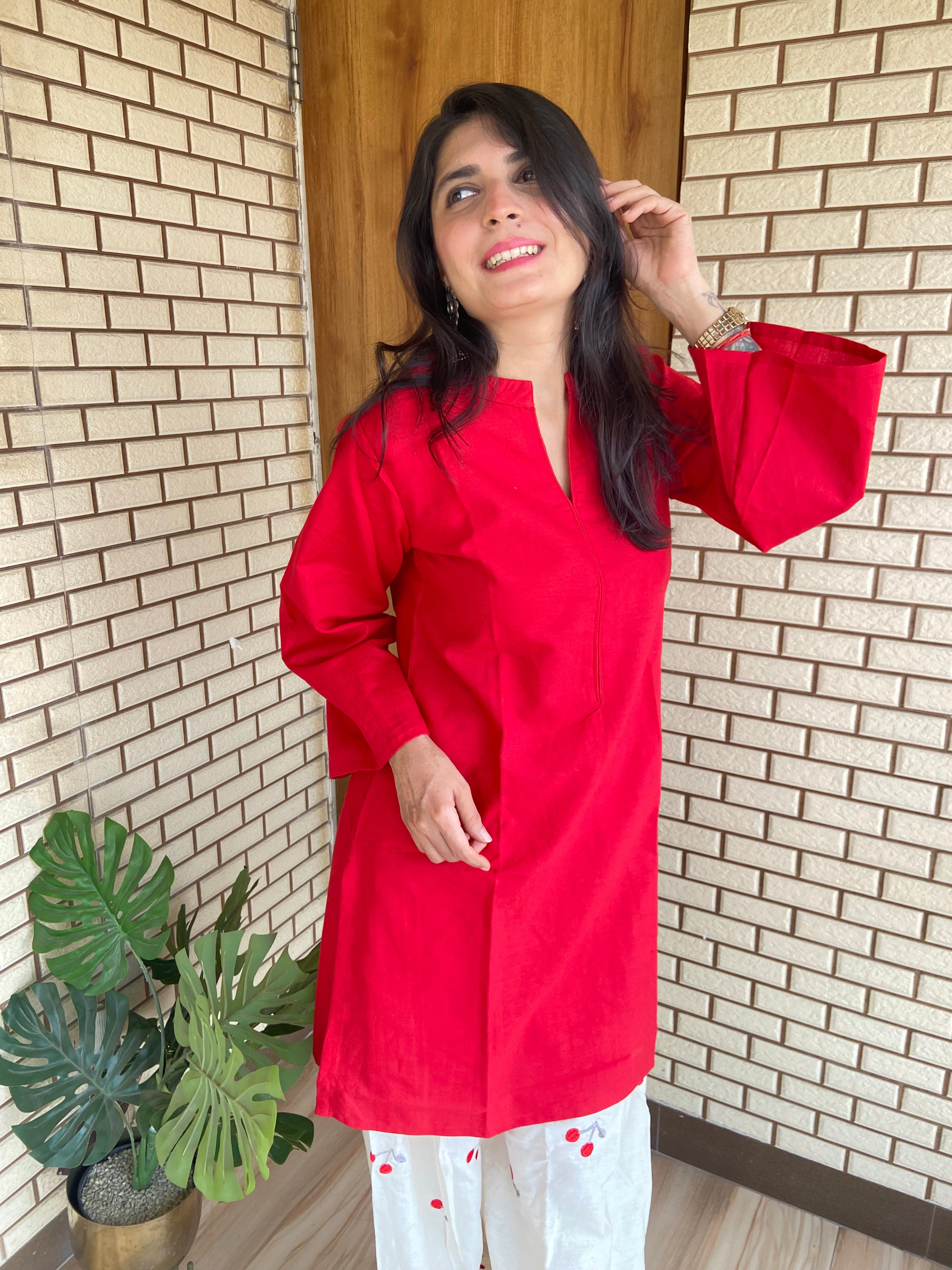 Cherry embroidered Farshi Salwar Suit Set