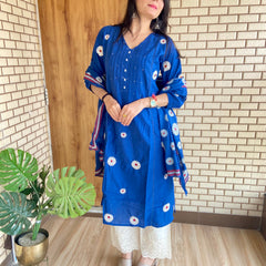 Daisy Embroidered Salwar Suit with Printed Dupatta