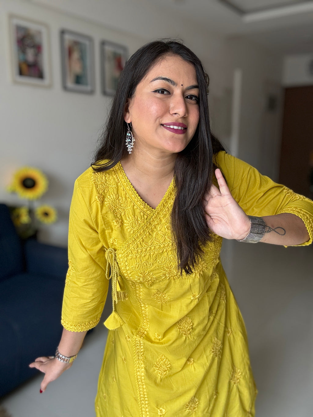 Chikankari Angarkha Style Co-ord Set