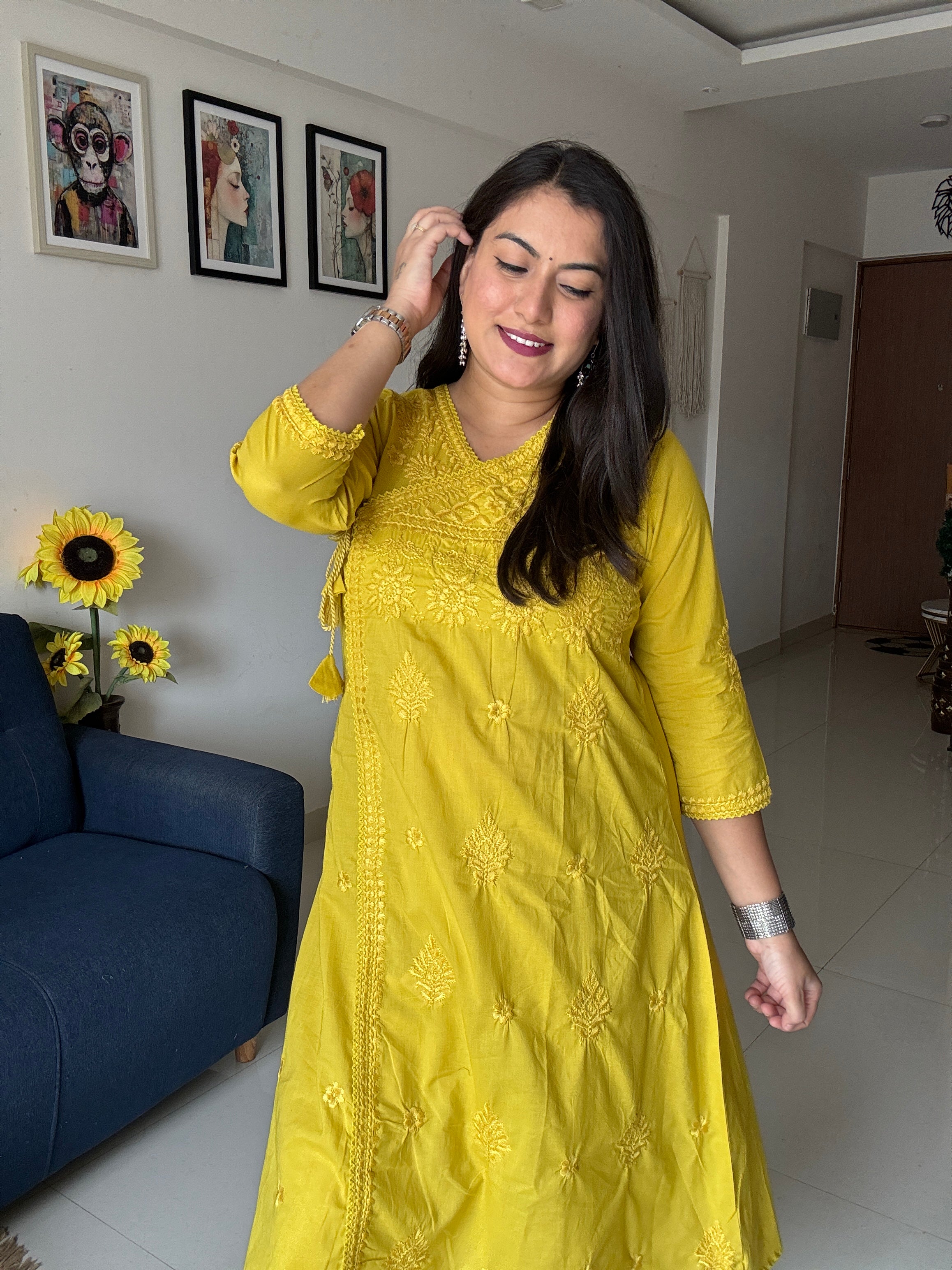 Chikankari Angarkha Style Co-ord Set