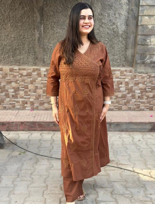 Chikankari Angarkha Style Co-ord Set