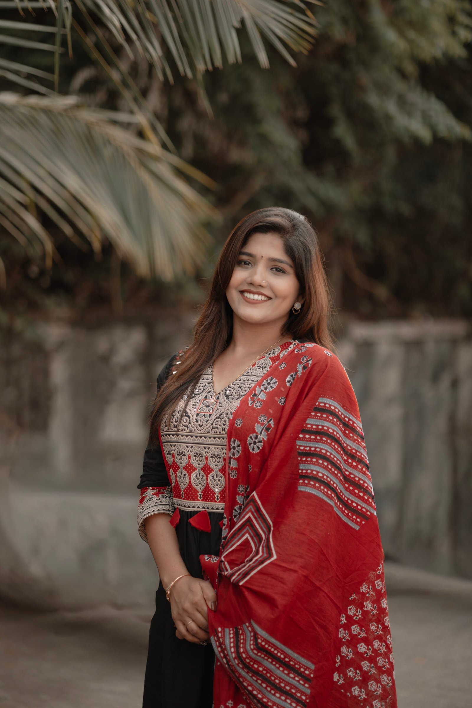 black & red printed suit set with dupatta black & red printed suit set with dupatta