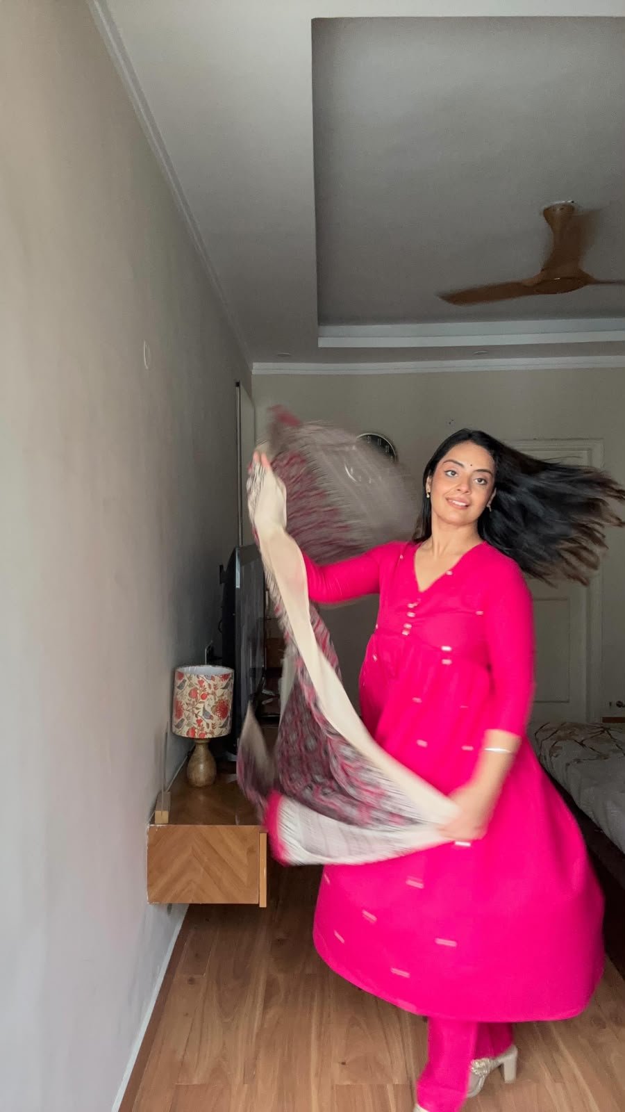 rani pink suit set with printed dupatta rani pink suit set with printed dupatta