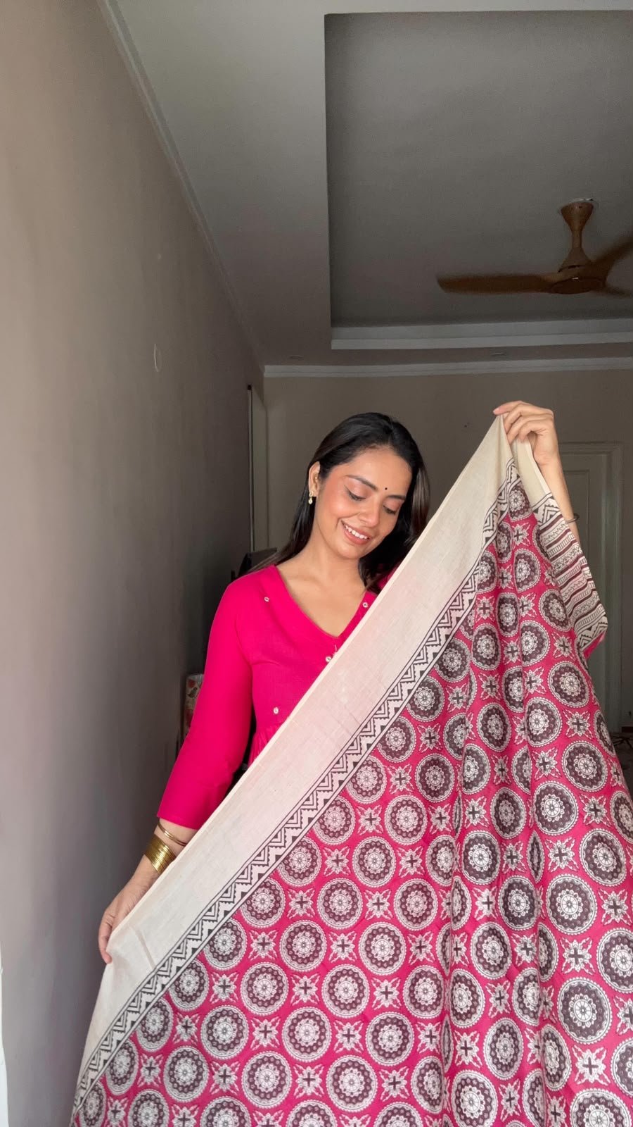 rani pink suit set with printed dupatta rani pink suit set with printed dupatta