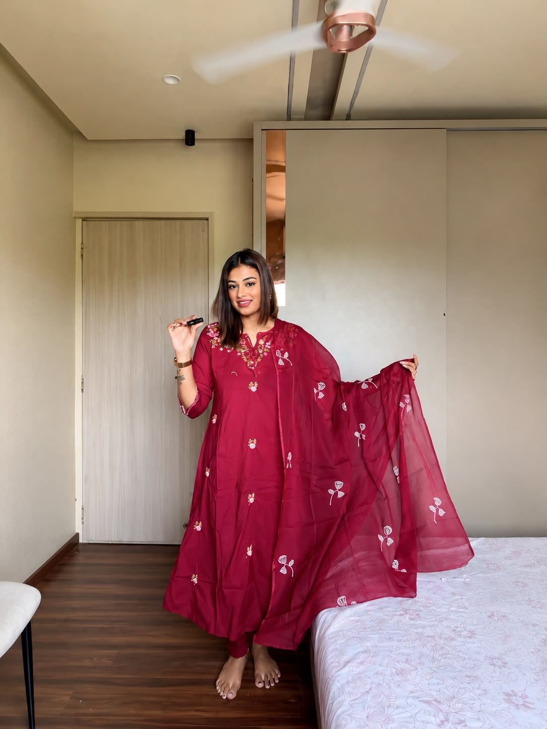 wine embroidered anarkali suit with dupatta wine embroidered anarkali suit with dupatta